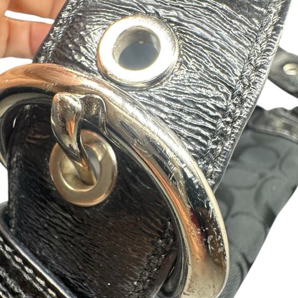 Vintage coach black signature soho shoulder bag with buckle strap Y2K Logo - Picture 7 of 8